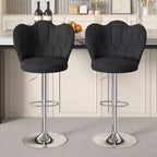 Tabourets de bar en velours VECELO, lot de 2/4, tabourets de bar réglables avec dossier, tabourets de comptoir sans accoudoirs, chaises de bar pivotantes pour pub ou îlot de cuisine