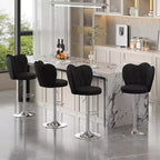 Tabourets de bar en velours VECELO, lot de 2/4, tabourets de bar réglables avec dossier, tabourets de comptoir sans accoudoirs, chaises de bar pivotantes pour pub ou îlot de cuisine