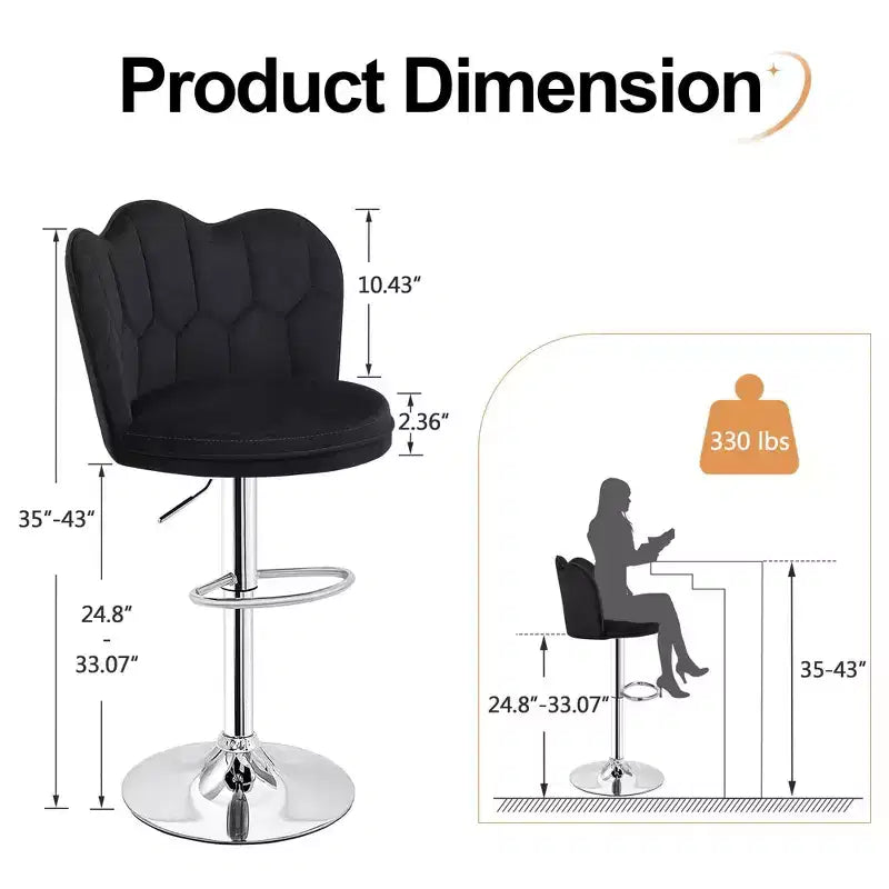 Tabourets de bar en velours VECELO, lot de 2/4, tabourets de bar réglables avec dossier, tabourets de comptoir sans accoudoirs, chaises de bar pivotantes pour pub ou îlot de cuisine