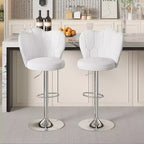 Tabourets de bar en velours VECELO, lot de 2/4, tabourets de bar réglables avec dossier, tabourets de comptoir sans accoudoirs, chaises de bar pivotantes pour pub ou îlot de cuisine