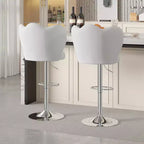 Tabourets de bar en velours VECELO, lot de 2/4, tabourets de bar réglables avec dossier, tabourets de comptoir sans accoudoirs, chaises de bar pivotantes pour pub ou îlot de cuisine