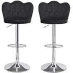 VECELO Velvet Bar Stools Set of 2/4, Adjustable Barstools with Back, Armless Counter Height Stools, Swivel Bar Chairs for Pub or Kitchen Island