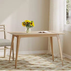 Table à manger rectangulaire GDFStudio Keiko en bois de style moderne du milieu du siècle avec pieds évasés
