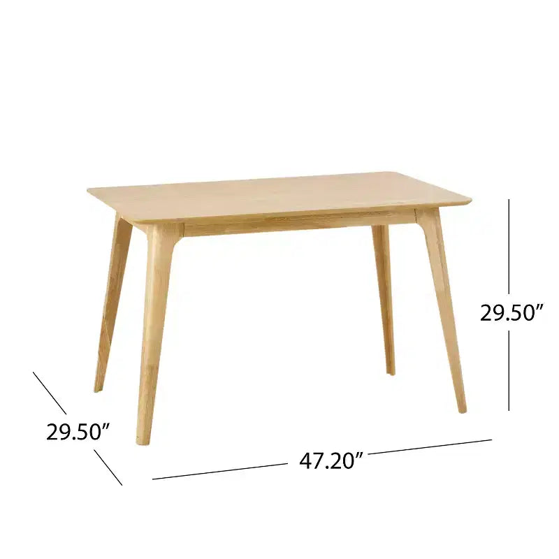 Table à manger rectangulaire GDFStudio Keiko en bois de style moderne du milieu du siècle avec pieds évasés