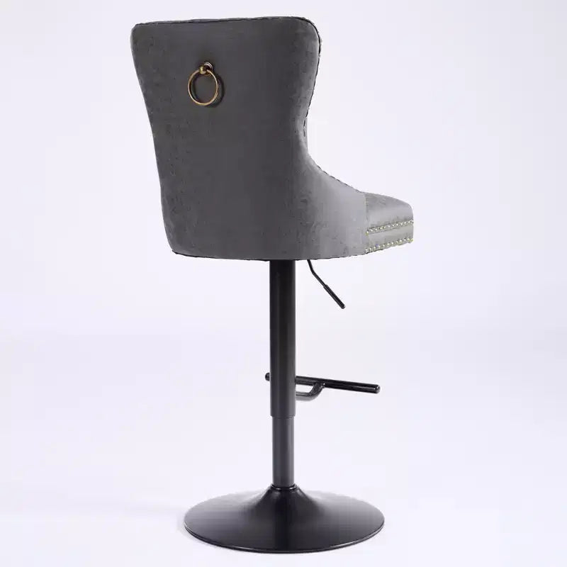 CLIHOME Lot de 2 tabourets de bar rétro en PU pivotants, hauteur réglable, modernes avec dossier, touffetés confortables