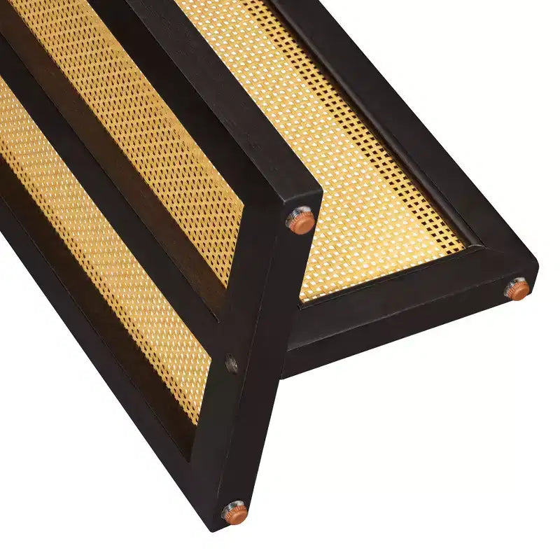 MAYEERTY Table Console Étroite en Rotin avec Rangement pour Salon Couloir Espresso