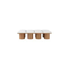 Meridian Furniture, Banc en Tissu Bouclé Crème Pavilion