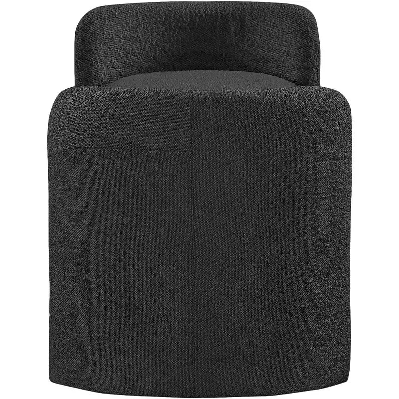 Banc en tissu bouclette noir Peyton, Meridian Furniture