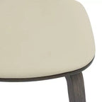 LeisureMod Clivo - Ensemble de 4 Chaises de Salle à Manger en Bois avec Siège Rembourré en Cuir, Dossier Ouvert Courbé - Cuisine Moderne, Salle à Manger, Café, Coin Repas