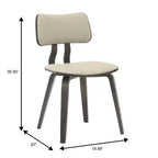 LeisureMod Clivo - Ensemble de 4 Chaises de Salle à Manger en Bois avec Siège Rembourré en Cuir, Dossier Ouvert Courbé - Cuisine Moderne, Salle à Manger, Café, Coin Repas