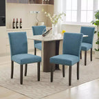 Lot de 2 chaises de salle à manger, chaises rembourrées pour salle à manger, chaises de cuisine en tissu avec pieds en bois cloutés et coussin rembourré, pour salon