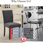 Lot de 2 chaises de salle à manger, chaises rembourrées pour salle à manger, chaises de cuisine en tissu avec pieds en bois cloutés et coussin rembourré, pour salon