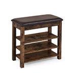 Banc de rangement avec coussin, banc à chaussures avec rangement caché, organiseur de chaussures à 3 niveaux pour entrée - ModernLuxe