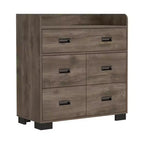 Commode de chambre moderne Okak avec 1 double tiroir et 4 tiroirs simples, grand meuble de rangement pour salon, couloir, entrée
