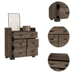 Commode de chambre moderne Okak avec 1 double tiroir et 4 tiroirs simples, grand meuble de rangement pour salon, couloir, entrée