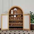 47'' Modern Arched Sideboard Buffet Cabinet with Rattan Doors, Freestanding Storage Pantry for Living Room, Dining Room, Kitchen, Natural