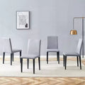MAYEERTY Set of 4 Light Gray Linen Cotton Dining Chairs Versatile Comfortable Seating