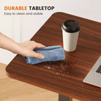 Table de lit mobile réglable avec roulettes, bureau d'ordinateur portable roulant et table debout mobile pour la maison et l'hôpital - 27,5 x 15,7 x 43,3 (marron)