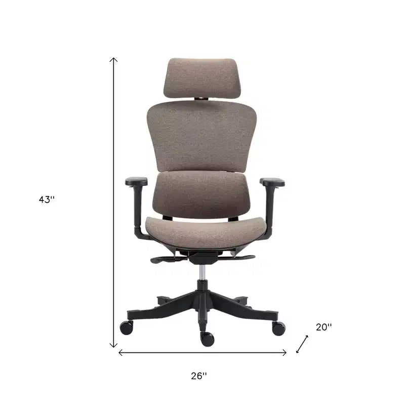 Lot de deux chaises de bureau pivotantes et roulantes HomeRoots, marron et noir, réglables en hauteur