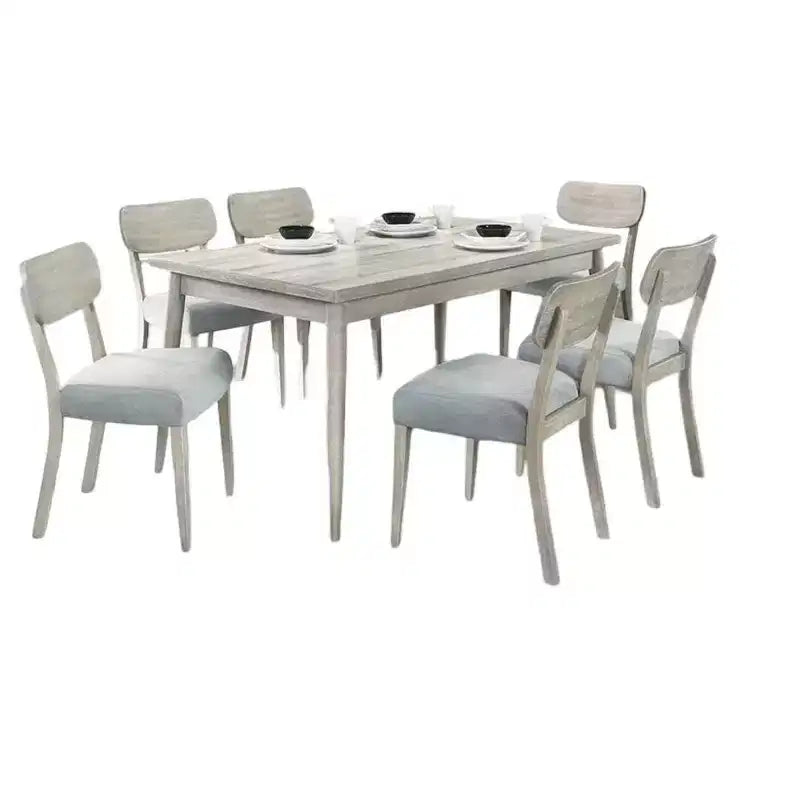 Okak Table à manger en bois d'hévéa massif naturel, table de cuisine rectangulaire pour grande famille, meubles de salle à manger