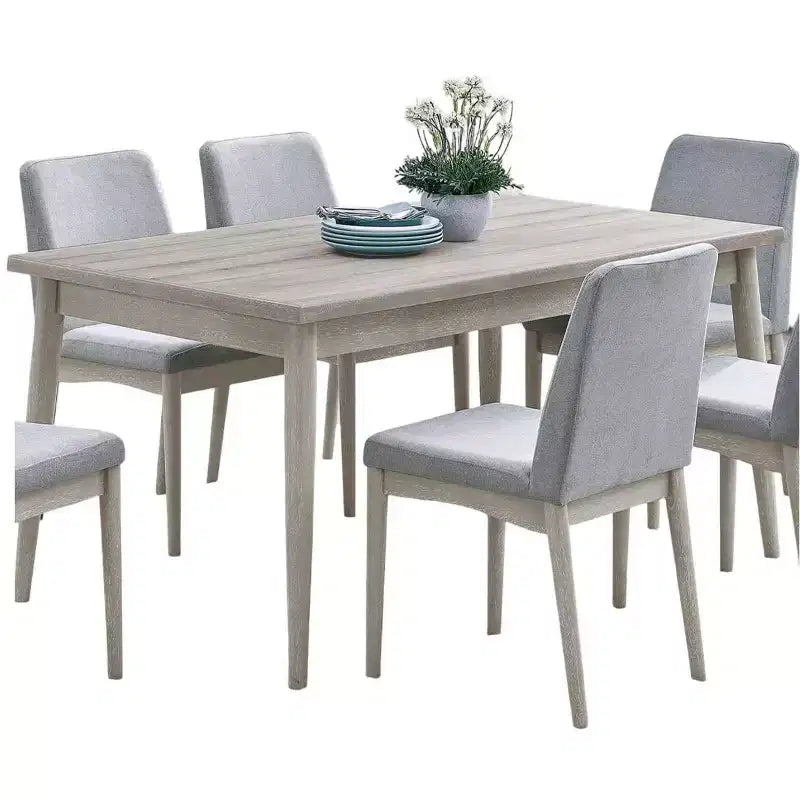 Okak Table à manger en bois d'hévéa massif naturel, table de cuisine rectangulaire pour grande famille, meubles de salle à manger
