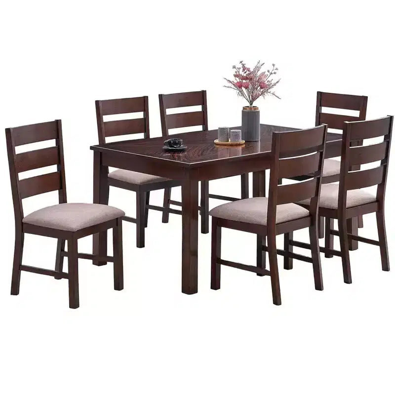 Okak Table à manger en bois d'hévéa massif naturel, table de cuisine rectangulaire pour grande famille, meubles de salle à manger
