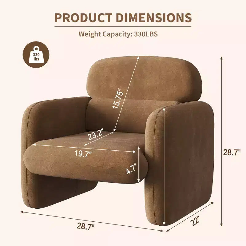 Fauteuil d'appoint moderne, Fauteuil de salon à ossature bois, Fauteuil de lecture confortable pour Salon, Chambre à coucher, Appartement, Coin