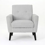 GDFStudio Teche Fauteuil club capitonné en tissu, style Mid-Century Modern, avec pieds évasés