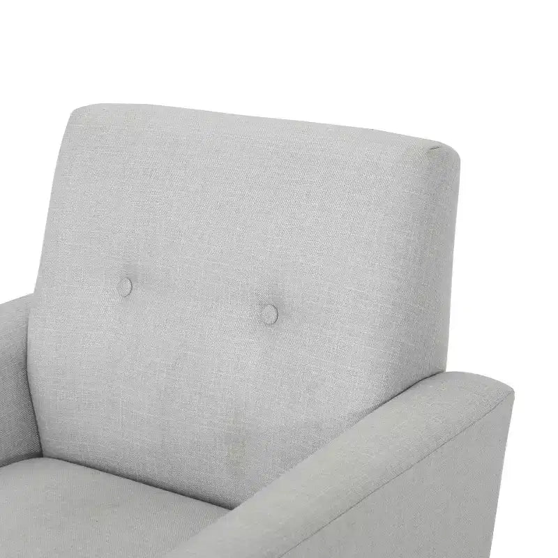 GDFStudio Teche Fauteuil club capitonné en tissu, style Mid-Century Modern, avec pieds évasés