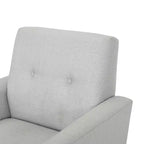 GDFStudio Teche Fauteuil club capitonné en tissu, style Mid-Century Modern, avec pieds évasés
