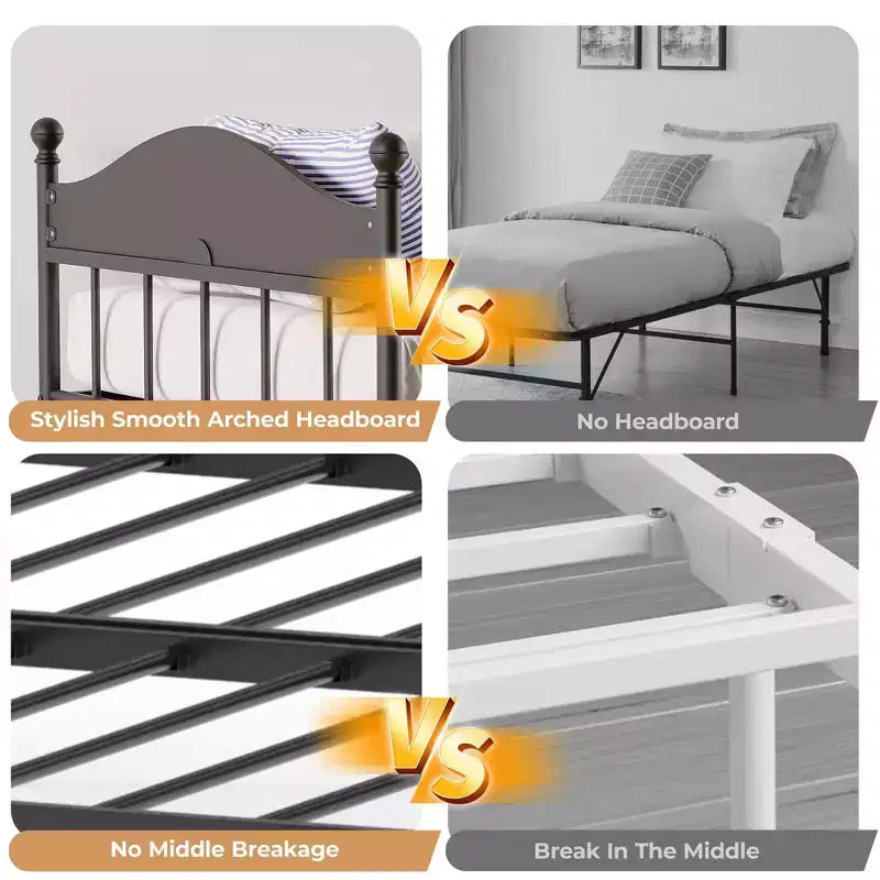 Lit de repos double en métal GustoWave avec lit gigogne pliant, lit de repos peu encombrant