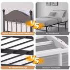 Lit de repos double en métal GustoWave avec lit gigogne pliant, lit de repos peu encombrant