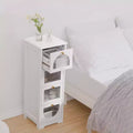 Slim Freestanding Bathroom Cabinet - Small Storage Organizer with Drawers, 11.8 x 11.8 x 33.1 Inches