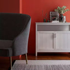 Buffet de cuisine Okak avec rangement, enfilade de cuisine avec 1 étagère ouverte et 1 étagère réglable, table console d'appoint pour salon/salle à manger