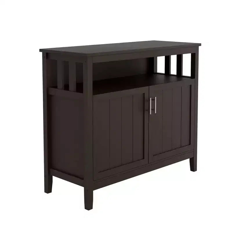 Buffet de cuisine Okak avec rangement, enfilade de cuisine avec 1 étagère ouverte et 1 étagère réglable, table console d'appoint pour salon/salle à manger