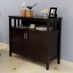 Buffet de cuisine Okak avec rangement, enfilade de cuisine avec 1 étagère ouverte et 1 étagère réglable, table console d'appoint pour salon/salle à manger