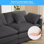 Canapé modulable en U Mjkone 113'', canapé nuage à 5 places avec 2 poufs, canapé-lit moderne en chenille avec assise profonde