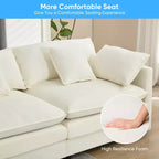 Canapé modulable en U Mjkone 113'', canapé nuage à 5 places avec 2 poufs, canapé-lit moderne en chenille avec assise profonde