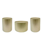 GDFStudio Geyer Modern Iron Round 3 Piece Accent and Coffee Table Set