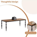 Table de salle à manger rectangulaire Senfot de 180 cm pour 8 personnes, table de cuisine rustique de style ferme avec grand plateau, longue table de salle à manger en bois avec pieds robustes
