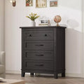 GustoWave 4 Dresser for Bedroom, 34.8 Tall Vertical Drawer Dresser with Large Storage, Freestanding Wooden Closet Chest for Bedroom, Living Room
