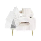 Canapé Zeus & Ruta minimaliste en velours côtelé avec coussins décoratifs