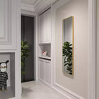 Whisen Miroir de porte mince 47x14 pouces, verre HD avec cadre en aluminium antirouille