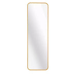 Whisen Miroir de porte mince 47x14 pouces, verre HD avec cadre en aluminium antirouille