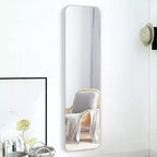 Whisen Miroir de porte mince 47x14 pouces, verre HD avec cadre en aluminium antirouille