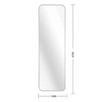 Whisen Miroir de porte mince 47x14 pouces, verre HD avec cadre en aluminium antirouille