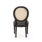Chaises de salle à manger GDFStudio Towner en bois et cannage avec revêtement en tissu au style champêtre français (Lot de 2)