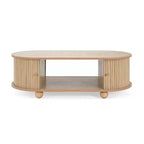 Table basse ovale avec porte accordéon - ModernLuxe