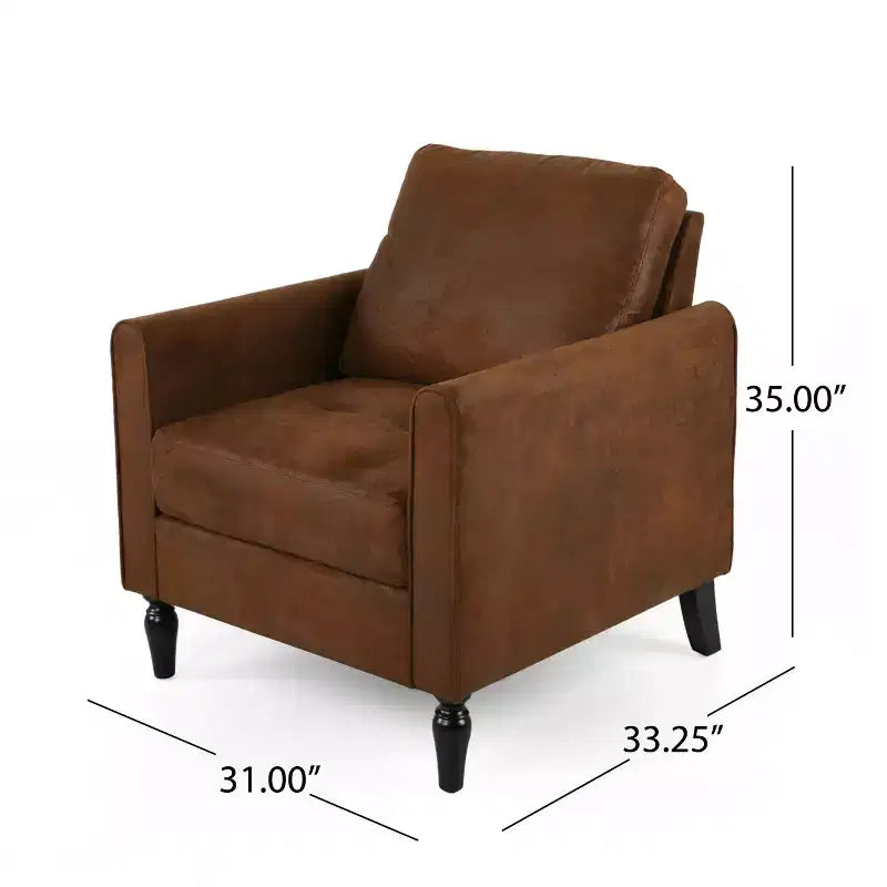 Fauteuil club contemporain rembourré en microfibre GDFStudio Marquette