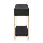 MAYEERTY Table console avec deux tiroirs Design géométrique rétro saisissant pour le salon Noir